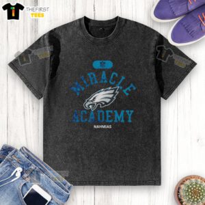 Premium NFL Philadelphia Eagles Miracle Academy Nahmias Washed T-Shirt in green, perfect for fans and casual wear.