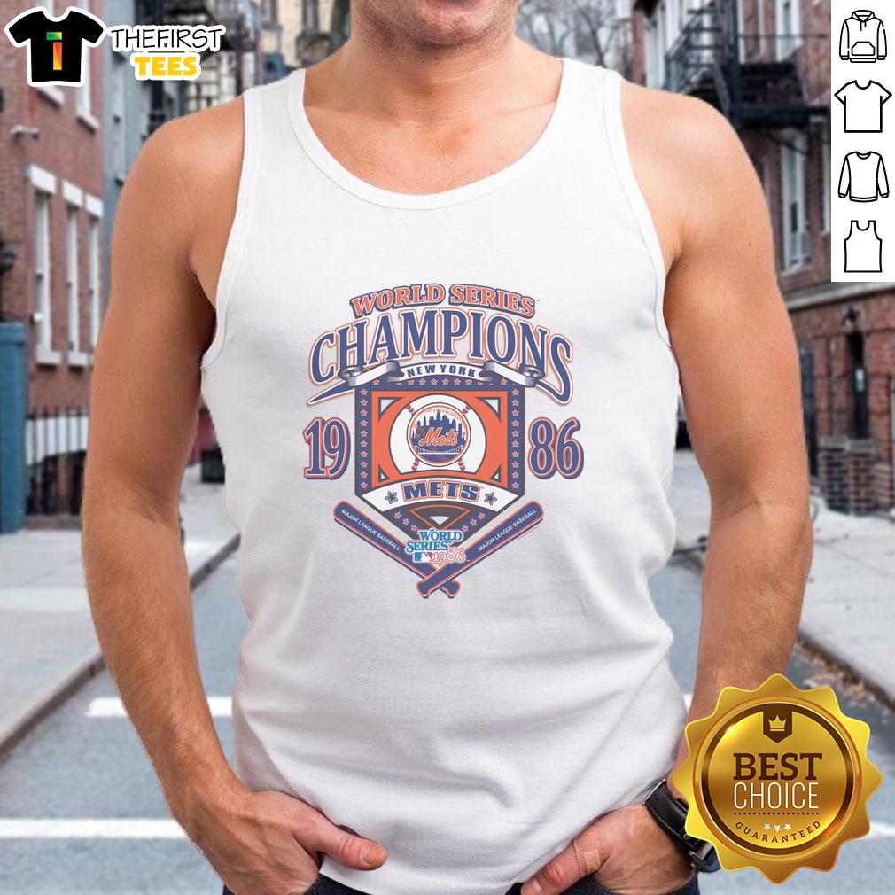 Alt Text: Premium New York Mets White Cooperstown World Series Champions Arch Tank Top showcasing team pride and style.