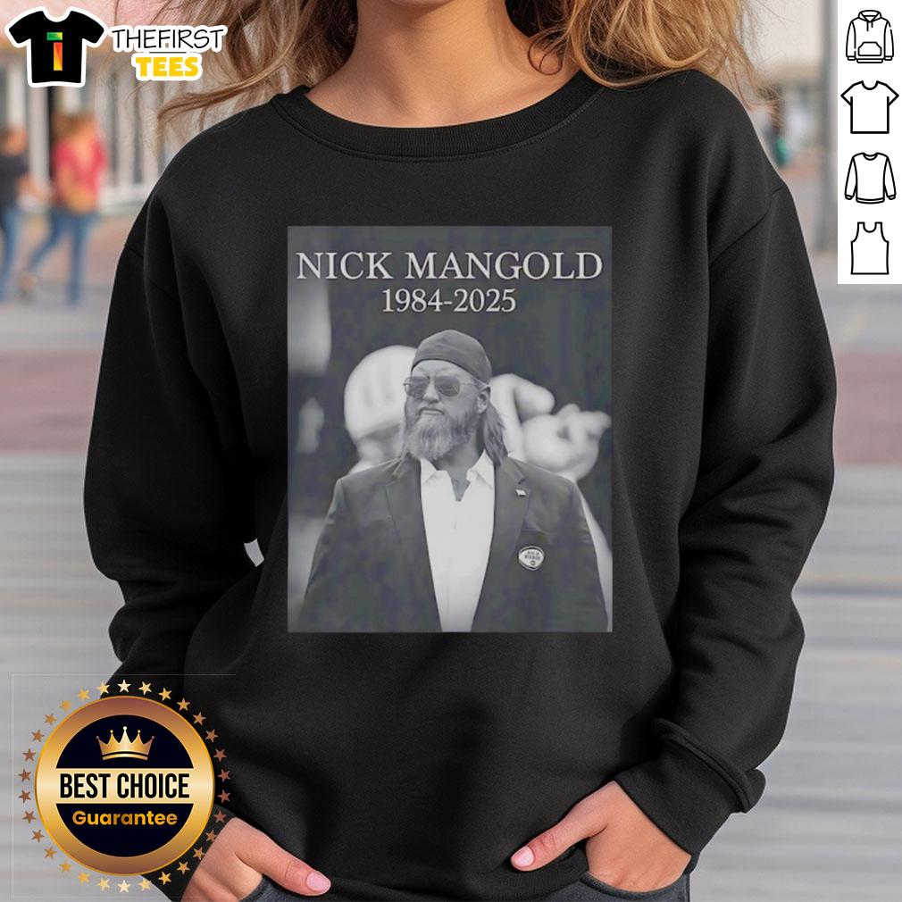 Alt Text: Premium Rip Nick Mangold 1984-2025 sweatshirt featuring a stylish design, perfect for fans and collectors.