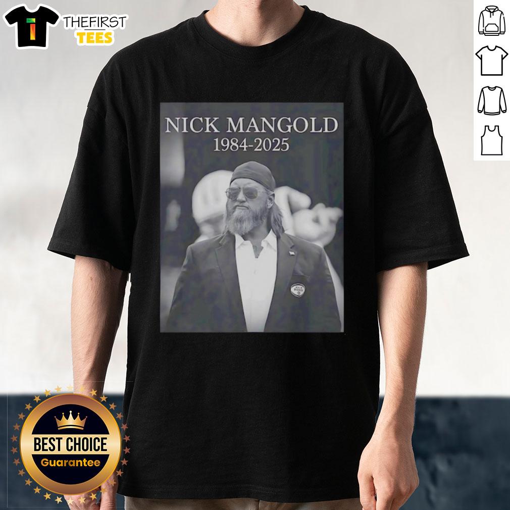 Premium Rip Nick Mangold 1984-2025 T-Shirt featuring a stylish design for fans of football and sports apparel.