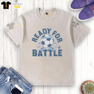 Premium Vancouver Whitecaps Ready for Battle washed t-shirt displayed on a hanger, showcasing team pride and style.