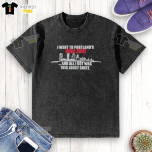 Top-In-The-To Portland War Zone Anti-ICE Skyline Washed T-Shirt featuring a unique design reflecting social activism.