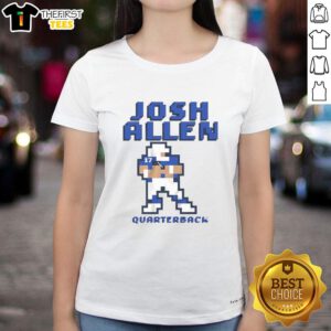 Top Josh Allen Buffalo Bills quarterback pixel ladies tee featuring vibrant graphic design for fans of the NFL.