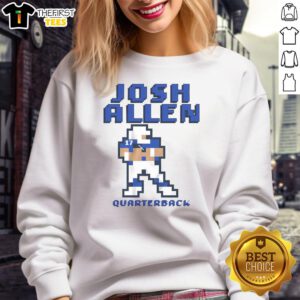 Top Josh Allen Buffalo Bills Quarterback pixel sweatshirt featuring vibrant graphics and comfortable fit for fans.