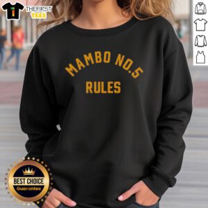 Stylish Top Mambo No 5 Rules sweatshirt featuring vibrant colors and casual design, perfect for trendy outfits.
