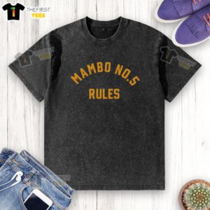Top Mambo No. 5 Rules washed t-shirt featuring a stylish design and comfortable fit for casual wear.