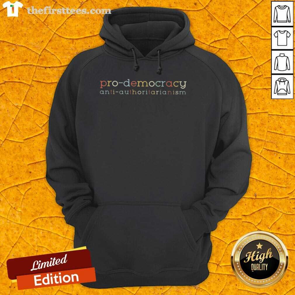 Top Pro Democracy Anti Authoritarianism Hoodie featuring bold graphics promoting freedom and civil rights.