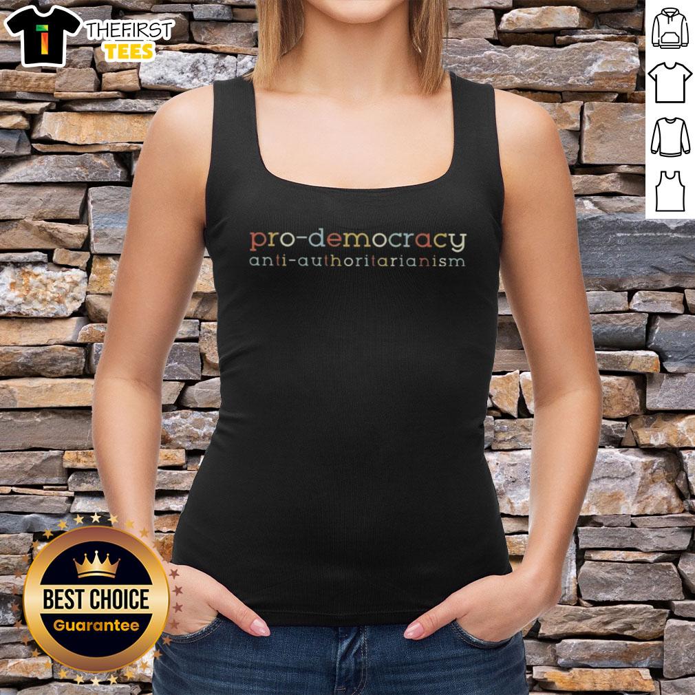 Top Pro Democracy Anti-Authoritarianism Tank Top featuring bold graphics promoting democratic values and freedom.