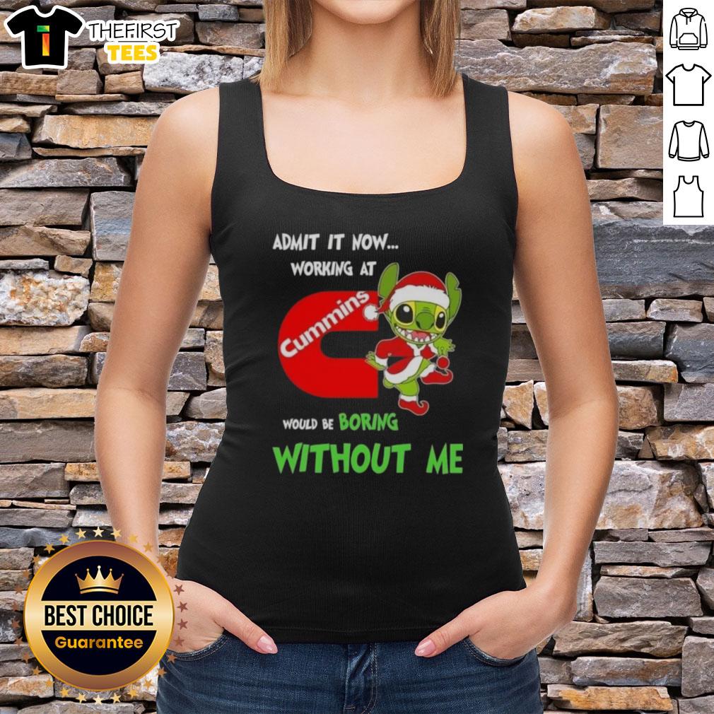Top Stitch 'Admit It Now' tank top design, perfect for Cummins employees who add fun to the workplace.