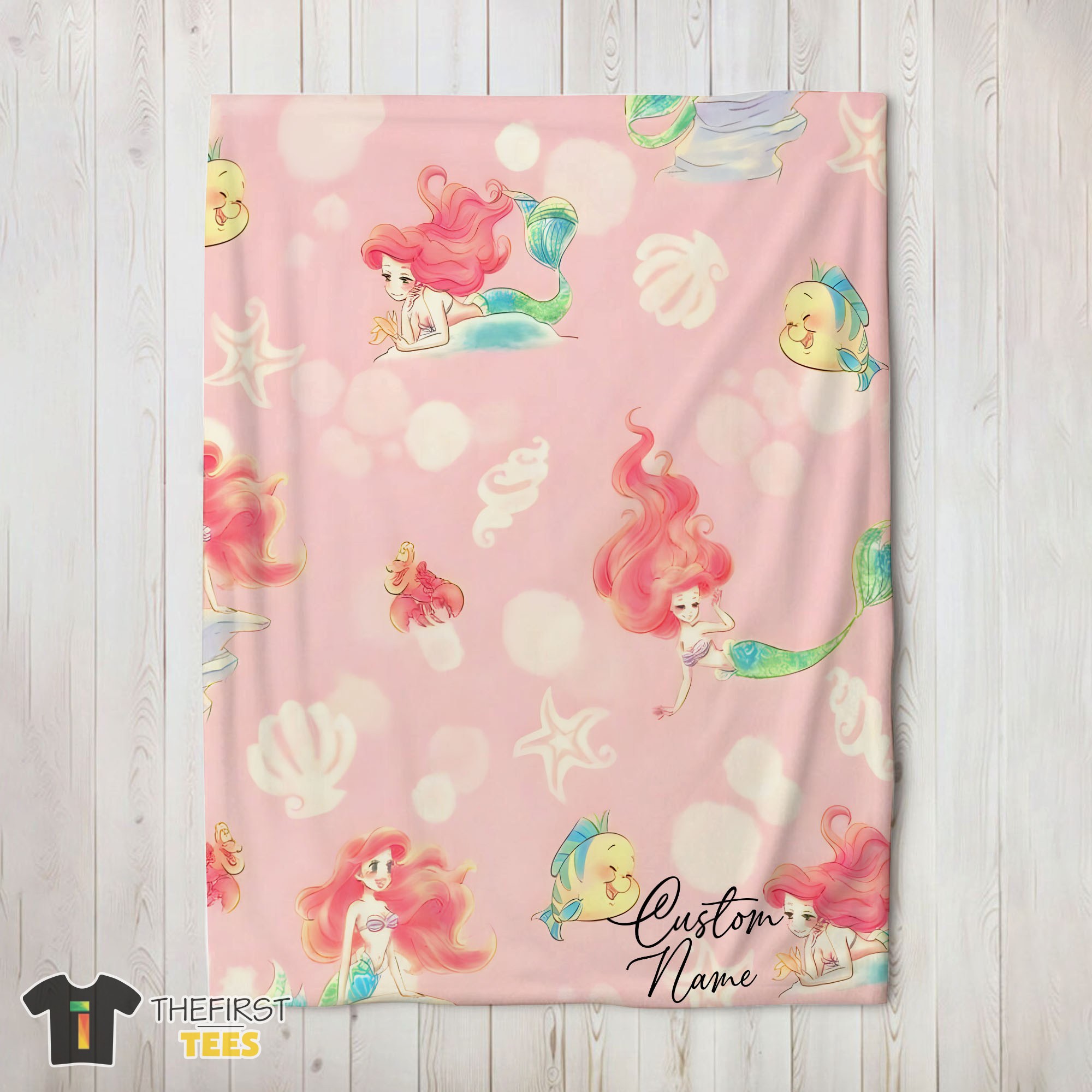 Original Disney The Little Mermaid Delicate And Painterly Blanket Fleece Customized Blanket - Image 8