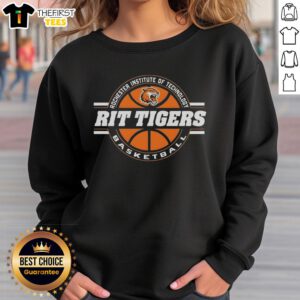 Alt Text: Original RIT Tigers basketball ringspun sweatshirt featuring the Rochester Institute of Technology logo and vibrant colors.