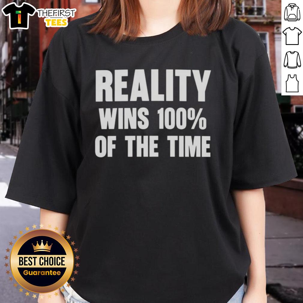 Original Thomas Sowell Reality Wins 100% of the Time Ladies Tee showcasing a stylish design with motivational quote.