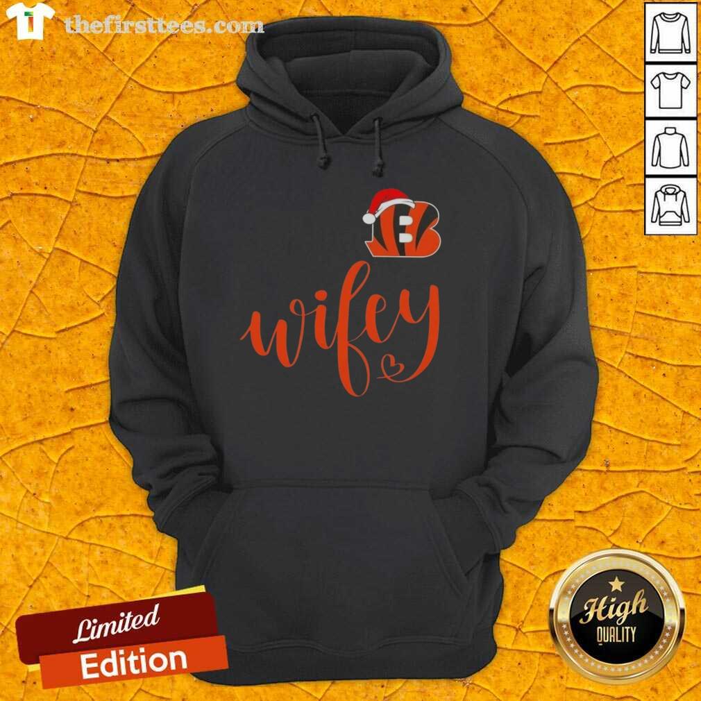Cincinnati Bengals Santa hat hoodie for original wifey, perfect for a Merry Christmas celebration.