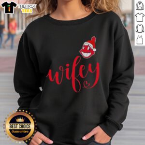 Original Wifey Cleveland Indians Santa Hat sweatshirt for a festive Merry Christmas celebration.