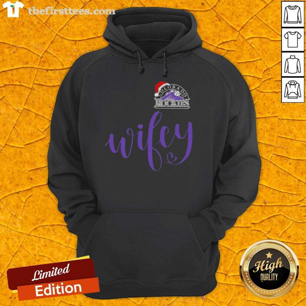 Alt Text: Original Wifey hoodie with Santa hat design, perfect for Christmas in the Colorado Rockies.