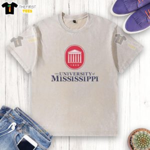 Alt Text: Premium University of Mississippi Est 1948 washed t-shirt in navy blue, showcasing school spirit and comfort.
