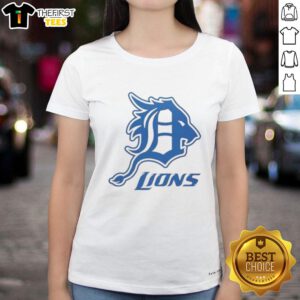 Awesome Detroit Tigers and Detroit Lions logo ladies tee featuring vibrant graphics for passionate fans.