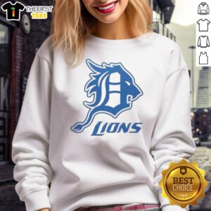 Awesome Detroit Tigers Detroit Lions logo sweatshirt featuring vibrant team colors and stylish design for sports fans.