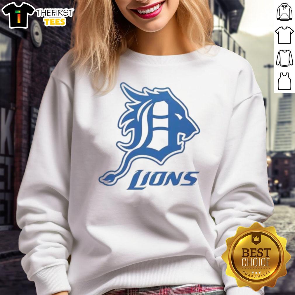 Awesome Detroit Tigers Detroit Lions logo sweatshirt featuring vibrant team colors and stylish design for sports fans.