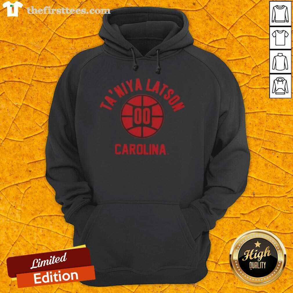Alt Text: Taniya Latson wearing an Awesome South Carolina Basketball hoodie, striking a confident pose on the court.