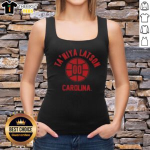 Taniya Latson poses confidently in a tank top, showcasing South Carolina basketball pride and style.