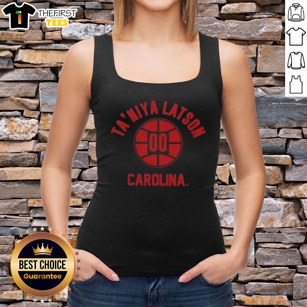 Taniya Latson poses confidently in a tank top, showcasing South Carolina basketball pride and style.