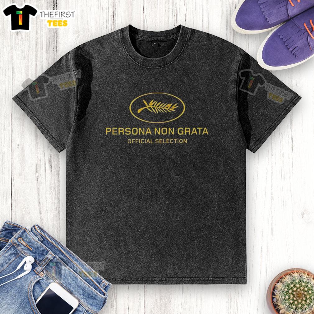 Alt Text: Cute Persona Non Grata Official Selection washed t-shirt featuring a unique design for casual wear enthusiasts.