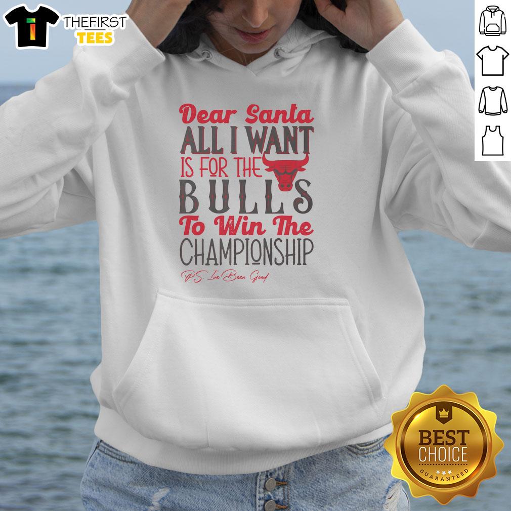 Alt Text: Cozy Good Chicago Bulls All I Want For Christmas Hoodie in red and black, perfect for holiday basketball fans.