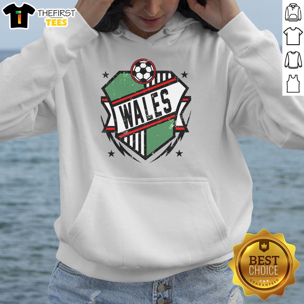 Good Wales Qatar soccer hoodie featuring vibrant colors and a sporty design, perfect for fans supporting their team.