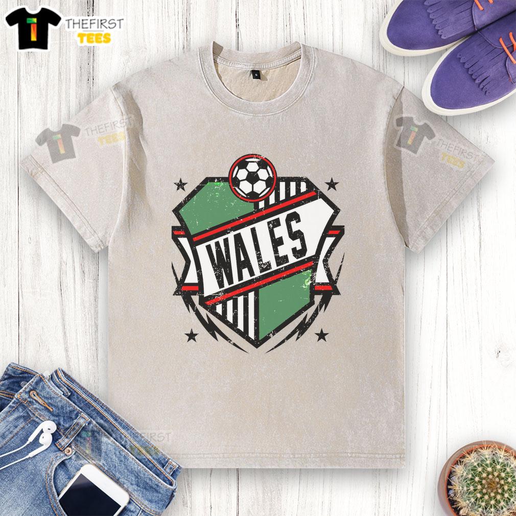 Good Wales Qatar soccer washed t-shirt featuring vibrant colors and a sporty design, perfect for fans and casual wear.