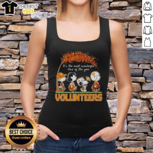 Happy Tennessee Volunteers tank top featuring Snoopy and friends, perfect for autumn celebrations and team spirit.