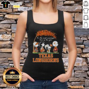 Happy Texas Longhorns tank top featuring Snoopy and friends, perfect for autumn festivities and celebrating the season.