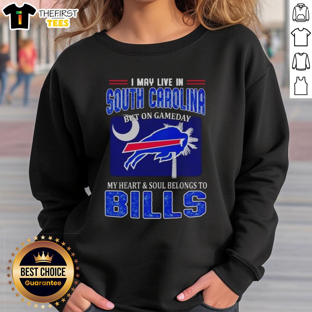Comfortable Bills sweatshirt, perfect for game day, showcasing pride in South Carolina and Buffalo Bills fandom.