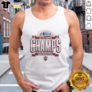 Alt Text: 2025 Big Ten Championship tank top featuring Nice Indiana Hoosiers football design, perfect for game day.