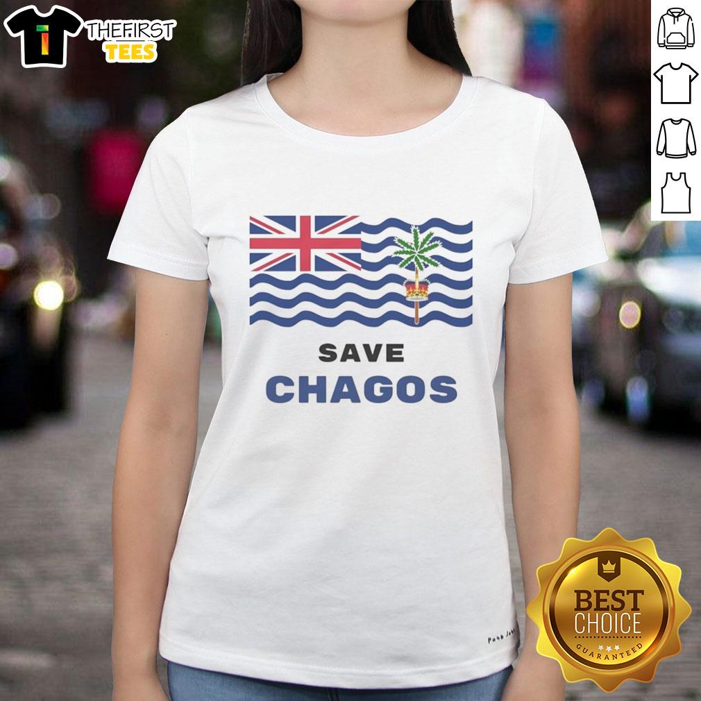 Nice Save Chagos Campaign Ladies Tee featuring a stylish design supporting the Chagos Islands conservation effort.