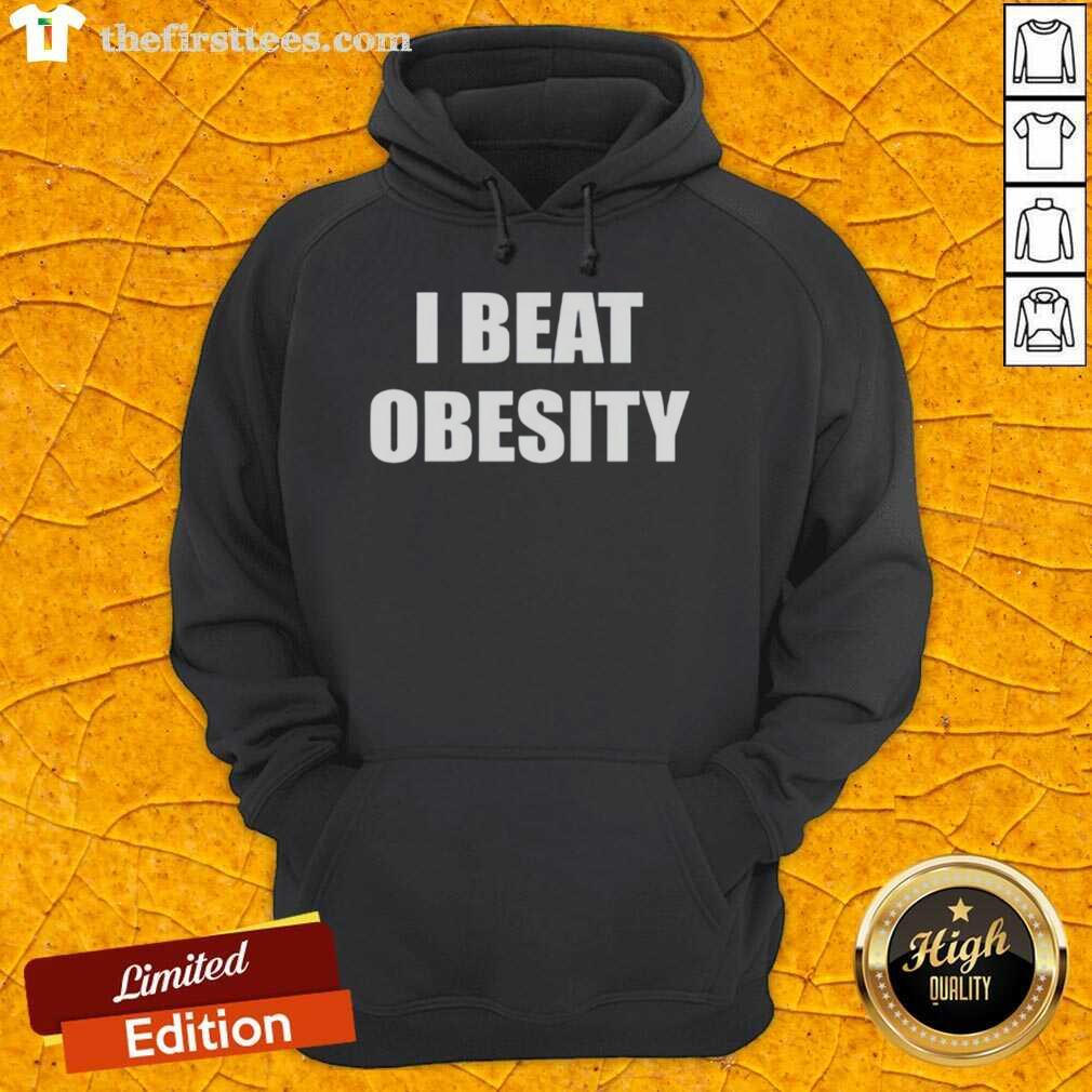 Alt Text: Official I Beat Obesity Hoodie in vibrant colors, promoting fitness and healthy lifestyle choices.