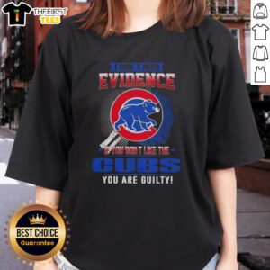 Official 'I Don't Need Evidence' Chicago Cubs ladies tee, perfect for passionate fans showing team spirit and humor.