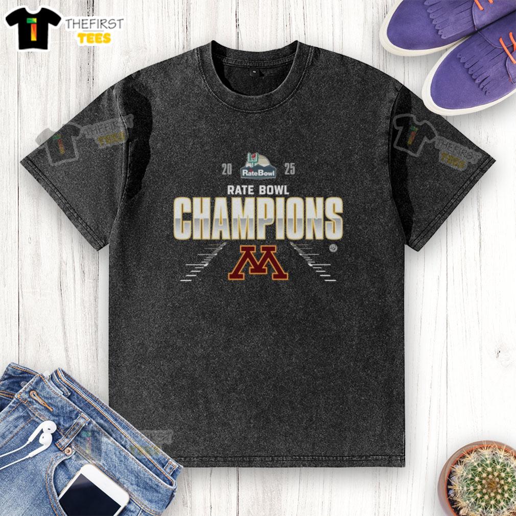 Official Minnesota Golden Gophers 2025 Rate Bowl washed t-shirt featuring team logo and vibrant colors.