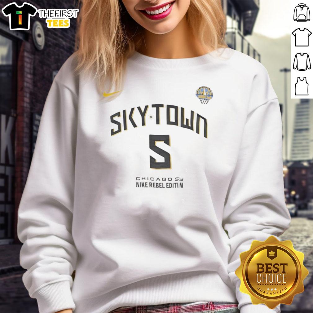Official Sky Town Chicago Sky sweatshirt featuring vibrant team colors and logo, perfect for fans and casual wear.