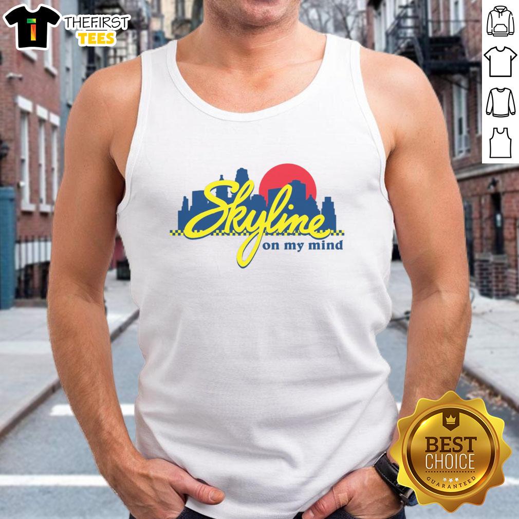 Official Skyline Chili Always On My Mind logo tank top featuring vibrant design and comfortable fit for fans.