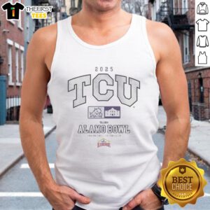 Official TCU Horned Frogs 2025 Valero Alamo Bowl tank top featuring team colors and logo, perfect for game day.