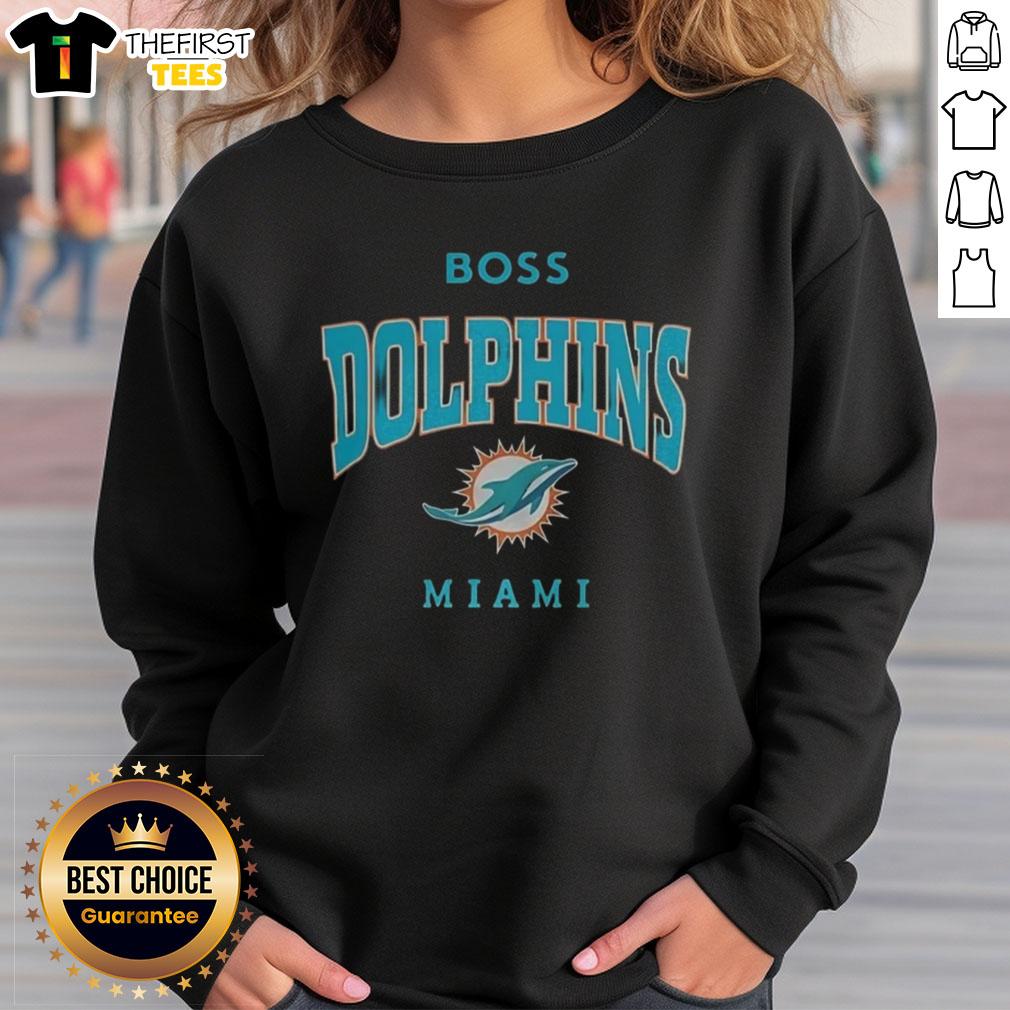 Original Miami Dolphins NFL Boss Logo Sweatshirt featuring vibrant team colors and iconic logo for fans and collectors.