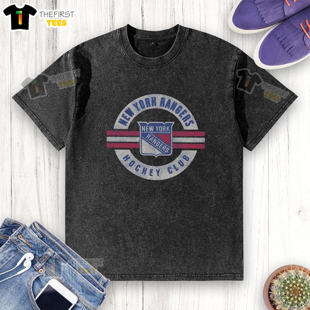 Original New York Rangers Surround Washed T-Shirt in blue, featuring team logo and vintage style for fans.