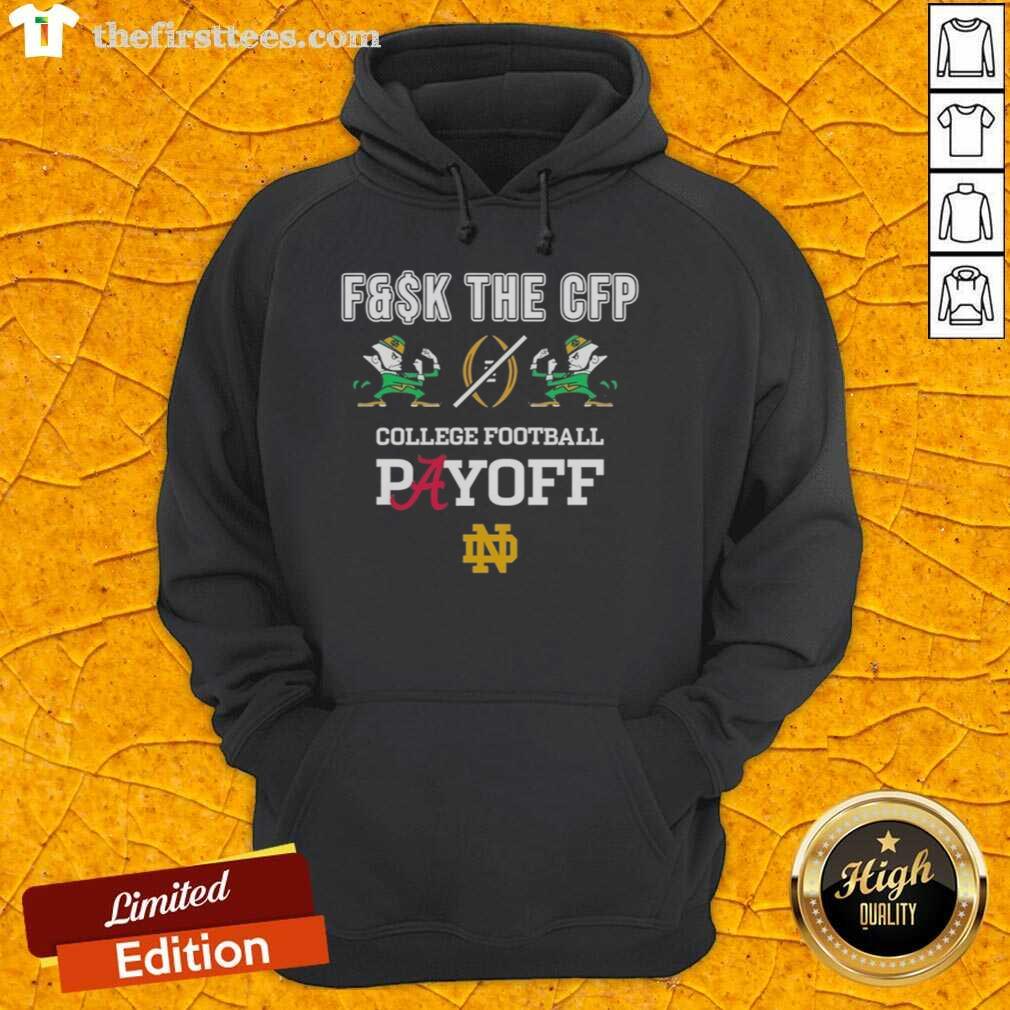 Original Notre Dame Fighting Irish vs Alabama Crimson Tide hoodie featuring CFP College Football Playoff design.