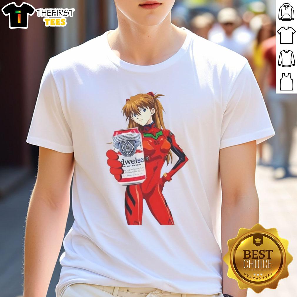 Premium Asuka X Bud Neon Genesis Evangelion Anime T-Shirt featuring vibrant graphics and a stylish design for fans.