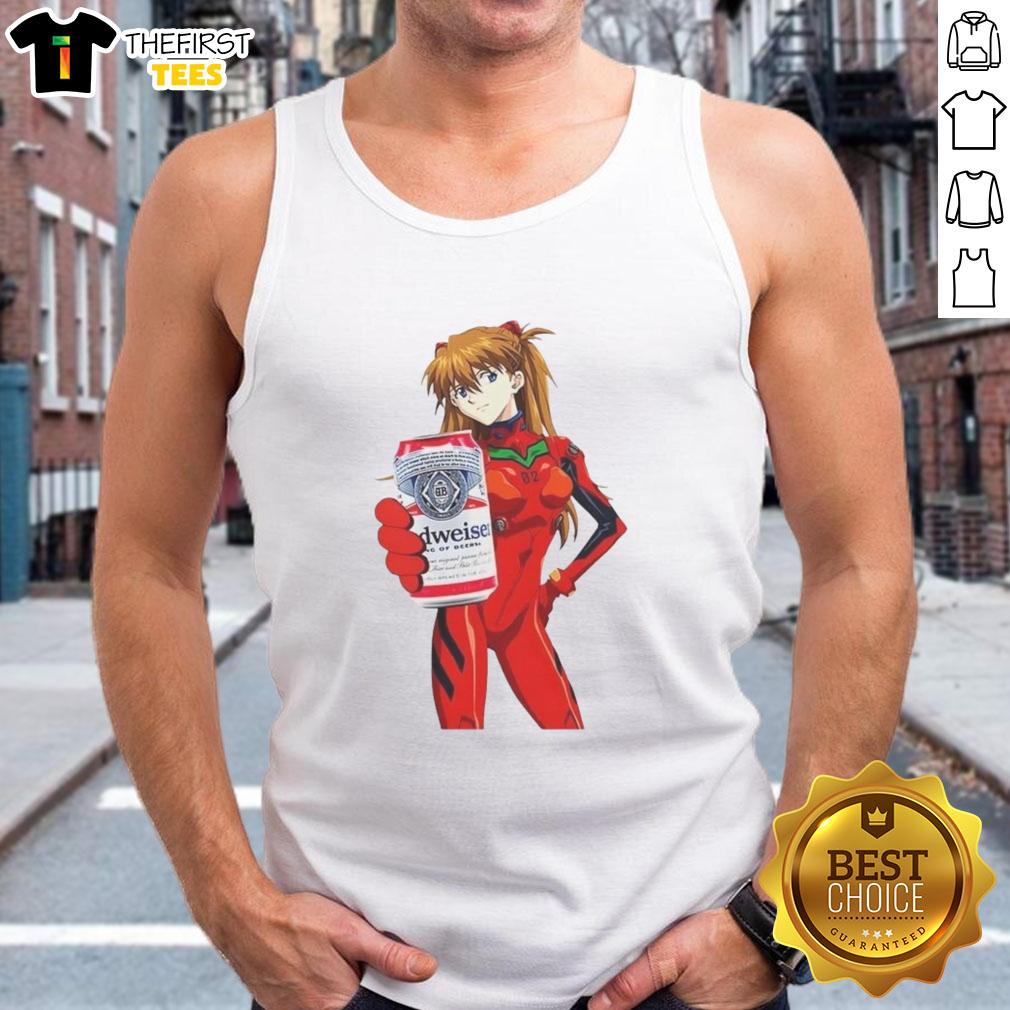 Premium Asuka X Bud Neon Genesis Evangelion anime tank top featuring vibrant graphics and stylish design for fans.