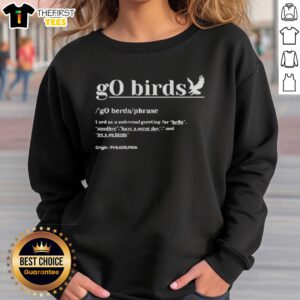 Premium Definition Go Birds sweatshirt featuring Philadelphia Eagles logo, perfect for football fans and game day wear.
