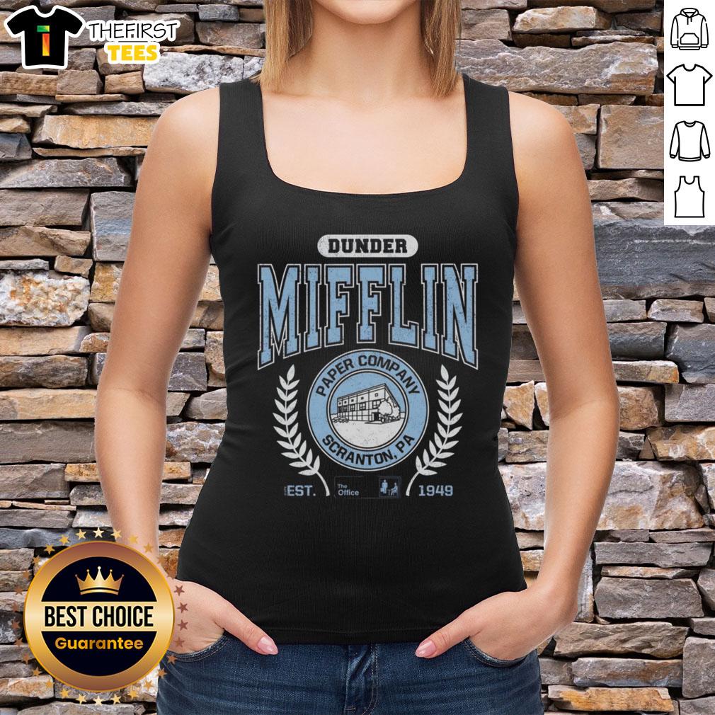 Premium Dunder Mifflin Paper Company tank top, Scranton PA, inspired by The Office, established 1949, stylish and comfortable.