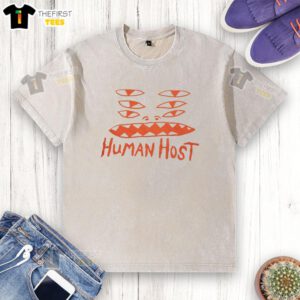 Premium Human Host Washed T-Shirt in soft fabric, showcasing a stylish design perfect for casual wear.