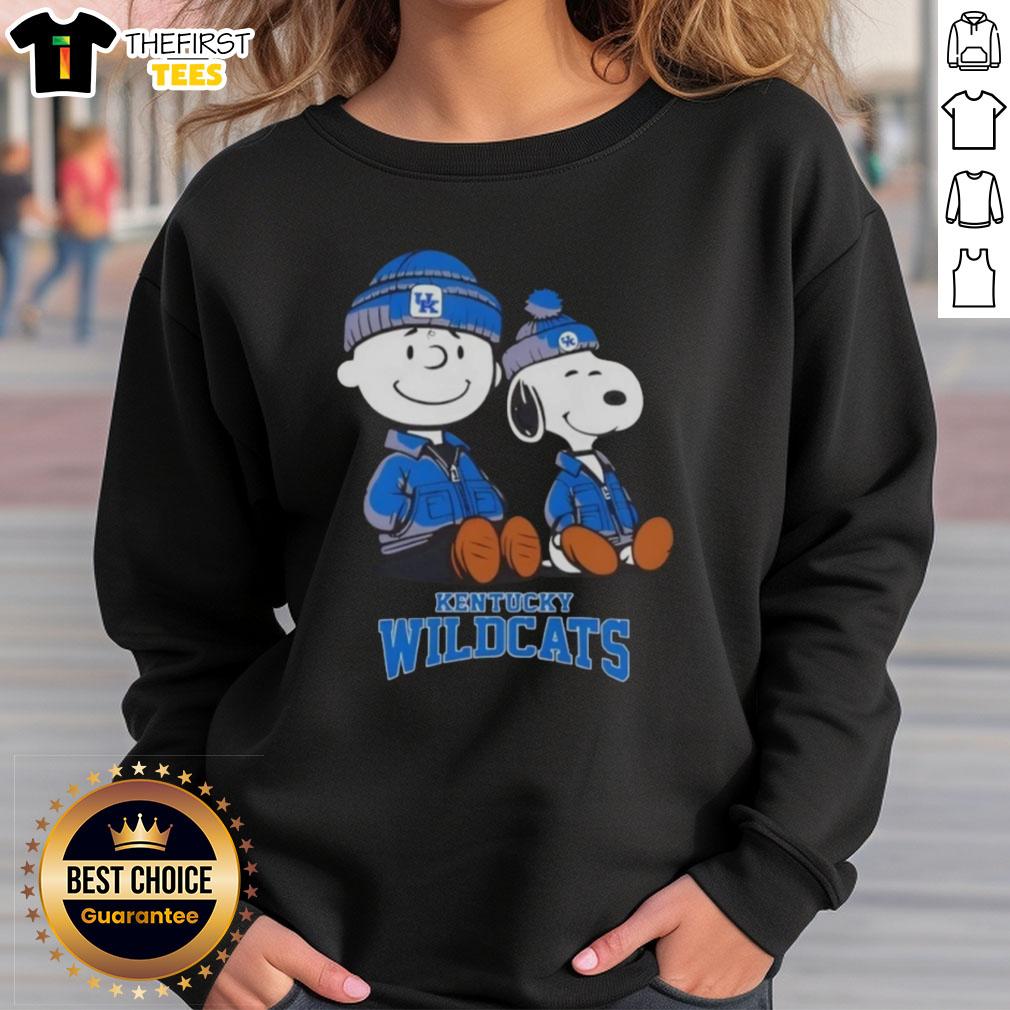 Premium Kentucky Wildcats X Snoopy and Charlie Brown sweatshirt featuring vibrant graphics and cozy design for fans.